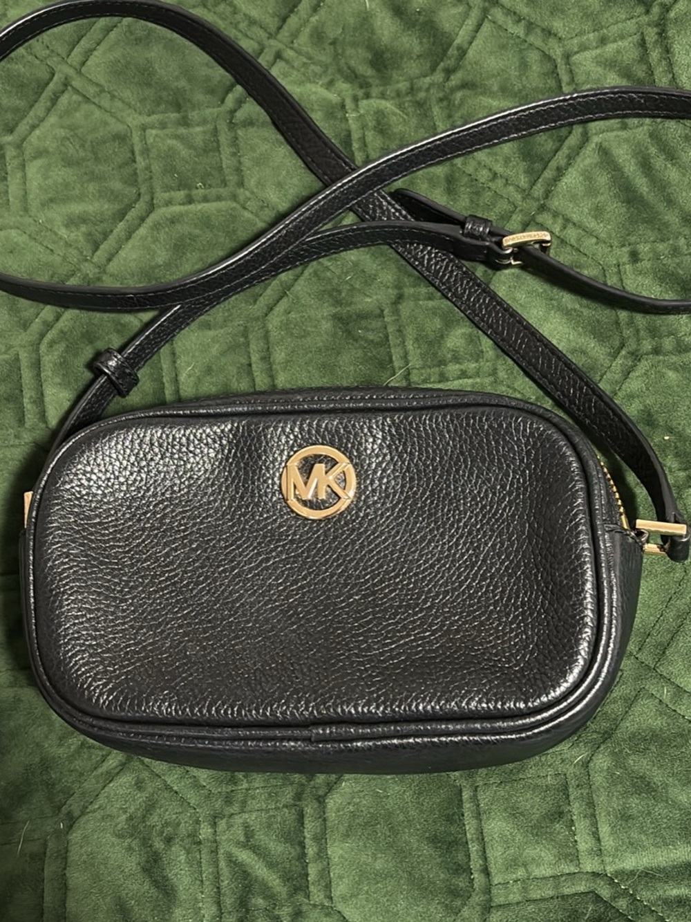 Michael Kors Black Pebbled Leather Crossbody Bag